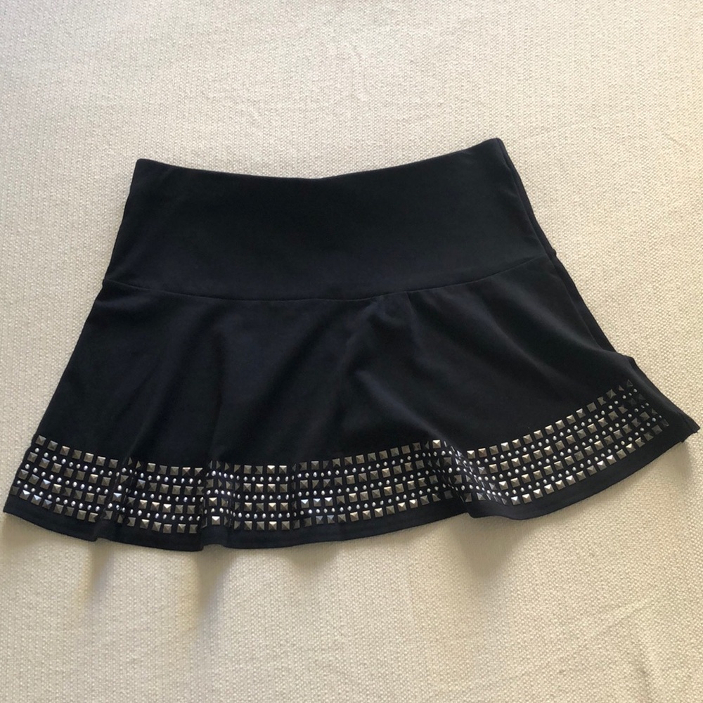 Express Black Mini Skirt With Studs